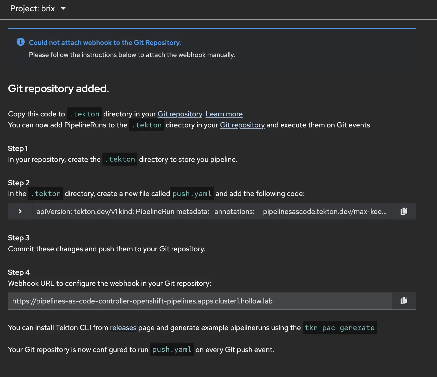 OpenShift Pipelines Git Permissions