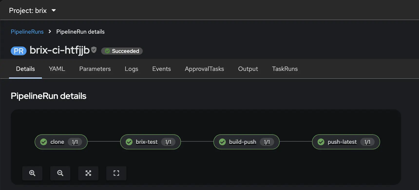 OpenShift Pipelines run details