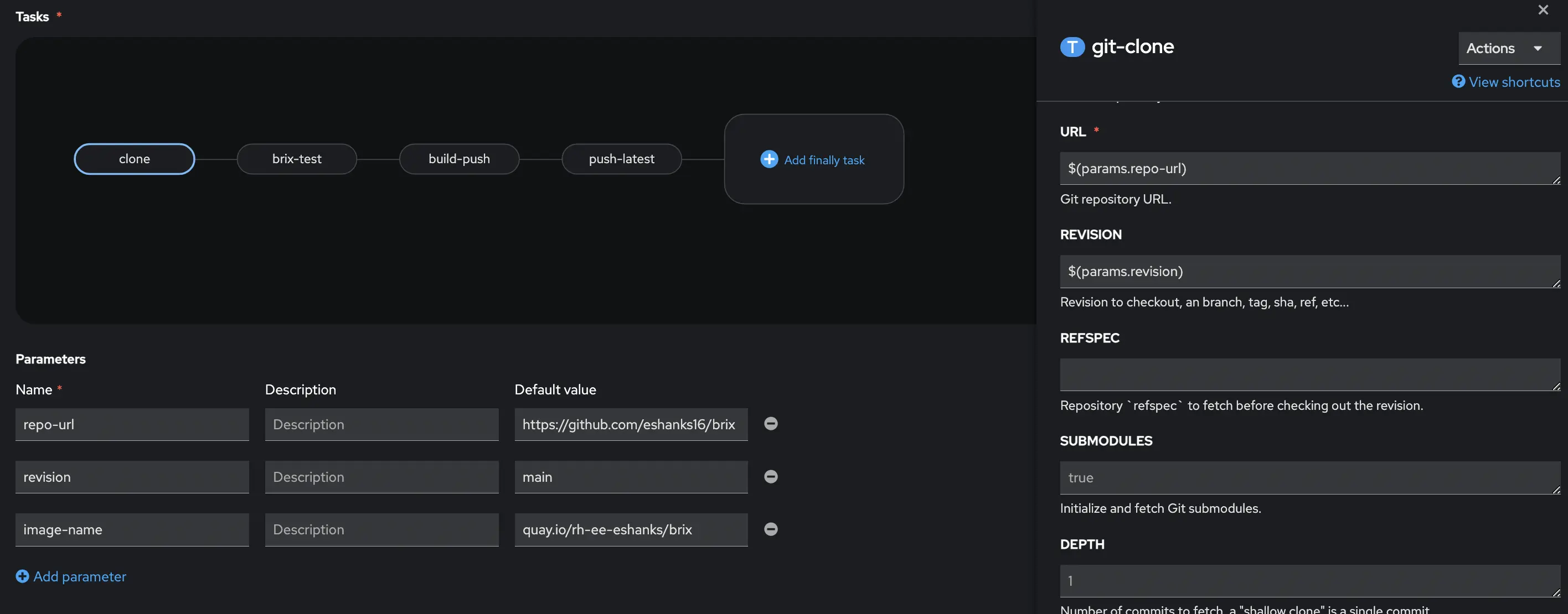 OpenShift Pipelines Task