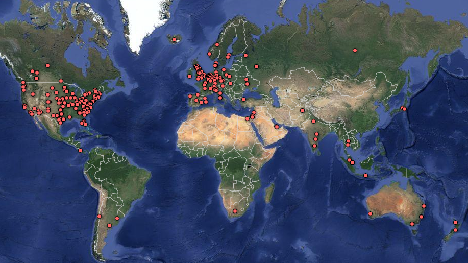 vExpertsbyTwitter Geotags