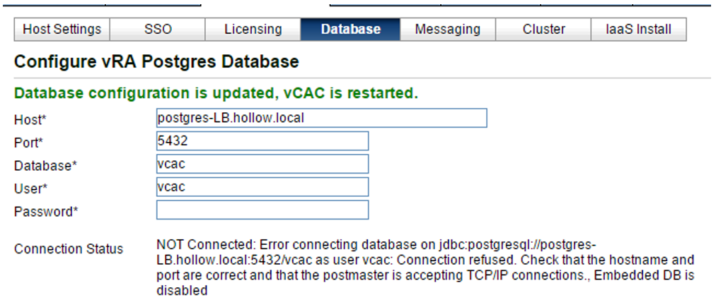 vpostgresDisconnected