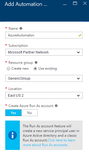 AzureAutomationAccount