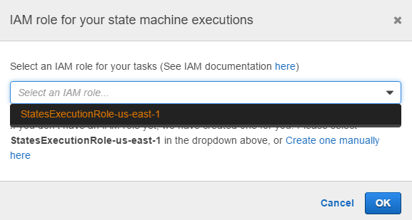  Select the IAM Role with Lambda Execute Permissions